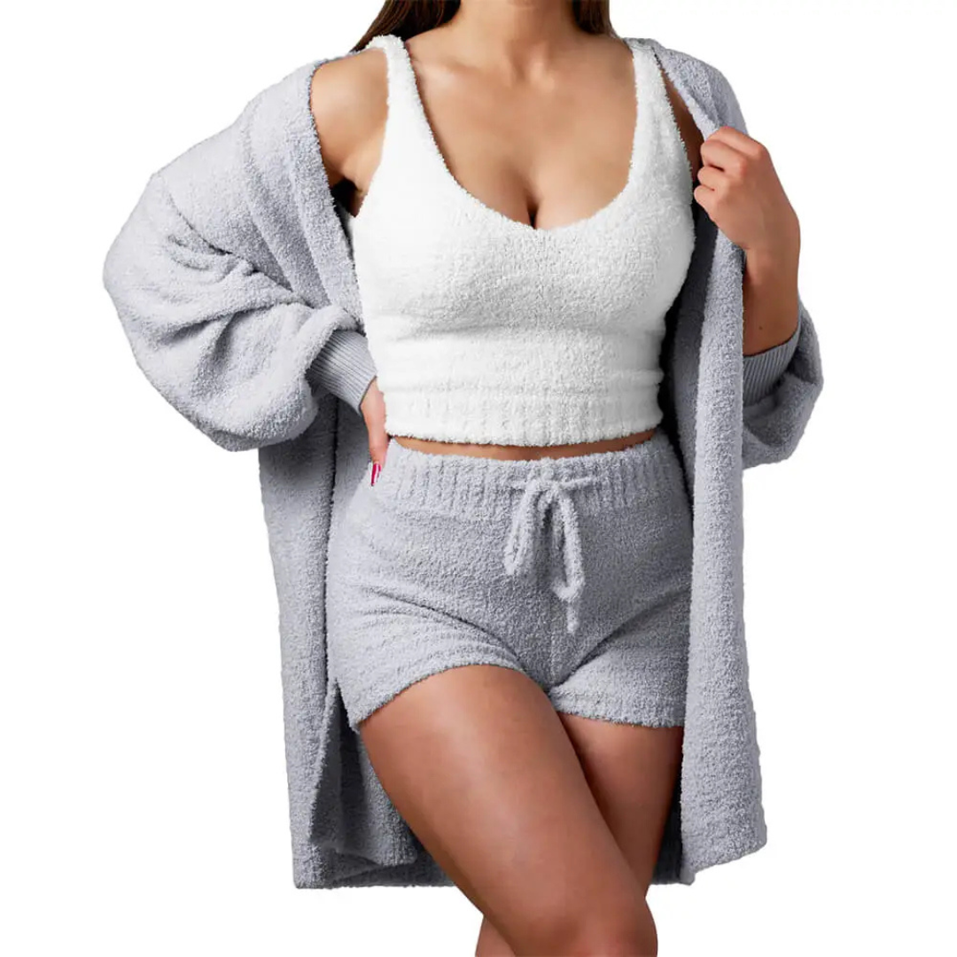 Cosy Knit Set (3 Pieces) - Grey