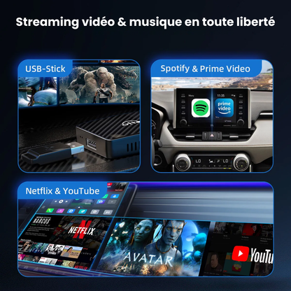 Adaptateur sans fil Play2Video Pro | CarPlay & Android Auto tout-en-un