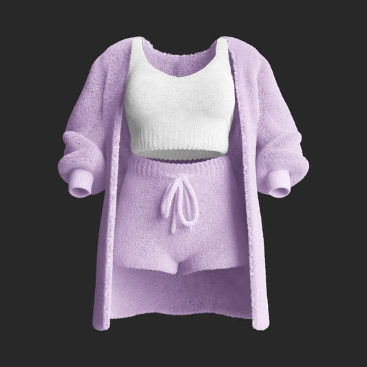 Cosy Knit Set (3 Pieces) - Purple