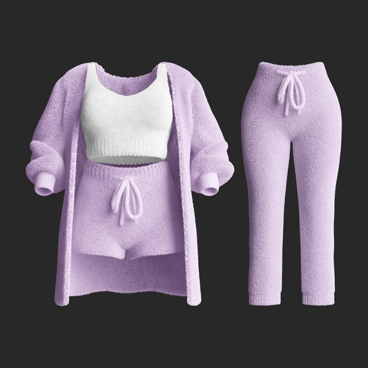 Cosy Knit Set (4 Pieces) - Purple